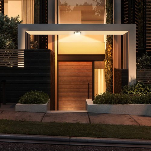 LINEWAY Motion Sensor Ceiling Light LED Flush Mount Light Fixture 10inch 16W 1600LM Timer Sensor Range Adjustable Warm White Ceiling Lamp for Hallway Garage Porch Stairway