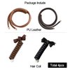 AsggBah 4pcs Spiral Hair Ties and PU Leather Hair Ties Telephone Wire Hair Bands Bowknot Braided Telephone Wire Hair Bands for Girls Women