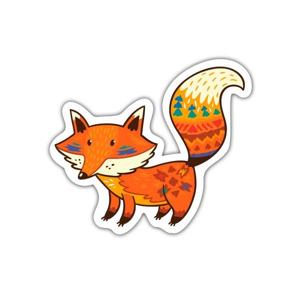 Fox Cute - 12" Vinyl Sticker Waterproof Decal