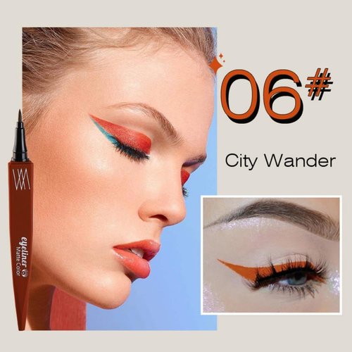 Luxsea Orange Eyeliner,Quick-drying Eyeliner Set, Waterproof Colored Eyeliner Pen,Ultra-fine Precision Eye Liner,Pro Anti-smudge Colorful Eyeliner Pencil