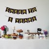CHEERS TO 5 YEARS Banner, Pre-Strung, Black Gold 5th Birthday and Anniversary Party Decorations, Happy 5th Birthday Banner, Five Anniversary Party Banner, 5 Year Old Blessed & Loved Banner