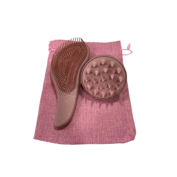 Eco-Friendly Detangler Brush w/Scalp Massager| Anit-Knot for Smooth & Frizz-Free Hair| Wet & Dry Scalp Exfoliator w/Soft Silicone Bristles| Dandruff Removal & Hair Growth (PINK)