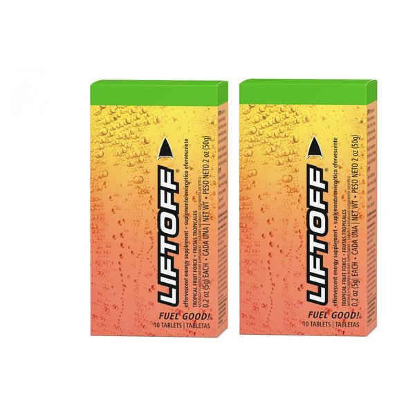 Herbal Liftoff: Enerji Drink-TROPİCAL FRUİT FORCE -10 tablets (2 Boxes of Liftoff)