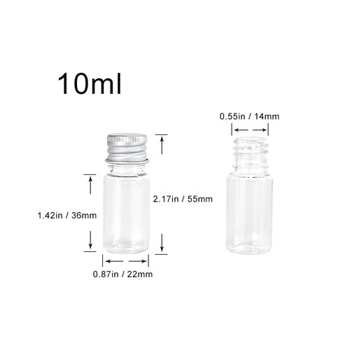 20pcs 10ml Small Travel Plastic Bottle Portable Fluid Transparent Refillable Bottles Storage Jar Eco-Friendly