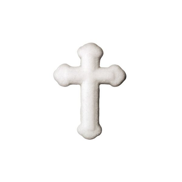 Lucks Dec-Ons Decorations Molded Sugar/Cup-Cake Topper, White Cross, 1.25 Inch, 12 Count