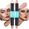 evpct 2in1 Face Shaping & Contouring Stick Cream Contour Concealer Bronzer Stick Makeup Kit for Face Highlighter Makeup Stick contorno maquillaje de maquillaje, NEW Universal Light +NEW Light Medium