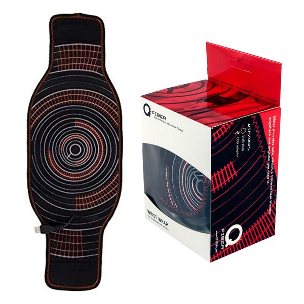 Infrared Wrap Cordless Heating Pad by Qfiber – Lumbar, Waist, Lower Back Wireless Heating Pad for Back Pain or Period Cramps – Battery Operated (not included)