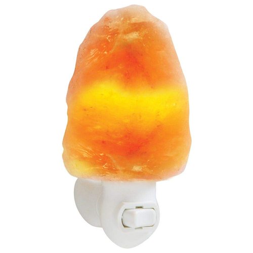 Pure Himalayan Salt Works 100% Natural Himalayan Night Light, Natural Cut Salt Stone with 360° Rotating Wall Plug, Includes Night Light Bulb, 2” Round x 3.9” H
