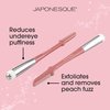 JAPONESQUE Dermaplaner and Cooling Eye Roller - Dual Ended Dermaplaning Facial Razor with Soothing Roller Ball Massager- Tool for Exfoliation, Hair Removal, Face Massage