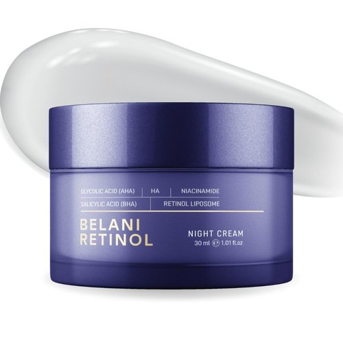 ABERA Belani Retinol Cream for Face, Melasma Treatment, Dark Spot Remover, Reduce Fine Lines, Anti-Wrinkle, Anti-Aging Neck and Décolleté, Night Cream For Women (1.01 Fl Oz)
