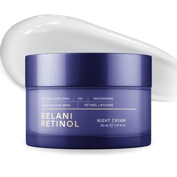 ABERA Belani Retinol Cream for Face, Melasma Treatment, Dark Spot Remover, Reduce Fine Lines, Anti-Wrinkle, Anti-Aging Neck and Décolleté, Night Cream For Women (1.01 Fl Oz)