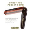 Kent 82T 4" Handmade Folding Pocket Comb for Men, Fine Tooth Hair Comb Straightener for Everyday Grooming Styling Hair, Beard or Mustache, Use Dry or with Balms, Saw Cut Hand Polished, Made in England