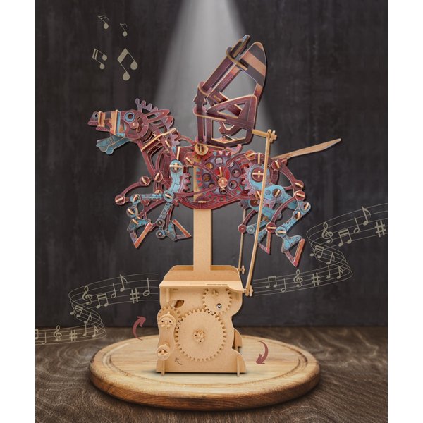 iló 3D Puzzles for Adults, DIY Mechanical Wooden Puzzle Model Kit for Adults & Teens, Building Sets for Kids 14+, Music Box Not Included, STEM Toys Brainteaser, Unique Gift, Decor, Steampunk Pegasus