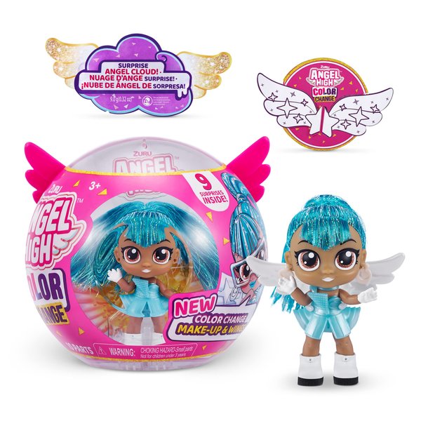 Itty Bitty Prettys Angel High Series 2 (Mimi8) by ZURU Over 9 Surprises, Capsule Doll w/Color Change, Swappable Outfit and Accessories, Toys for Girls