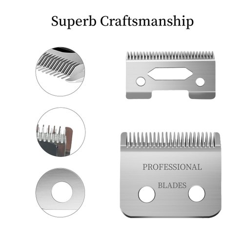 Professional Clipper Replacement Blades，Compatible with Wahl Precision 2 Hole Clipper Blade，2 Pack Silver
