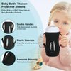 Glass Baby Bottle Sleeve Covers, Reusable Glass Baby Bottle Insulator, Improved Heat/Cold Retention Moisture Neoprene Holder for 8 oz Philips Avent Glass Natural Baby Bottle (Black, 2pcs)
