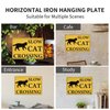 Slow Cat Crossing Xing 10"x14" Funny Novelty Metal Tin Sign Farm Organic Country Home Decor Wall Sign Suitable for Indoor and Outdoor Yard Sign