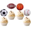 36 PCS Sports Cupcake Toppers Baseball Cupcake Picks Football Soccer Ball ToothPicks Rugby Basketball Cake Decorations for Sports Balls Theme Boys Men Birthday Party Supplies