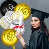 25 Pieces Nurse Balloons 18 Inch 12 Inch Nurse Graduation Foil Balloons with Double Sided Gold Silver Nursing Latex Balloons Decoration for Nurse Graduation Theme Party Supplies
