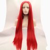 xiweiya Bright Red Lace Wigs for Women13*4 Lace Front Red Wigs Long Straight Red Wigs Synthetic Heat Resistant Fiber Natural Straight Hair Wig Ombre Red Lace Wigs180% Density 26 Inch
