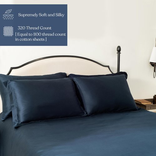 Delara 100% Eucalyptus Lyocell Tencel Fitted Sheet, Naturally Cooling, Super Soft, Silky, Moisture-Wicking, Temperature Balancing, Smooth & Breathable, Cool Sheets, 360-Degree Elastic 16” Deep Pocket