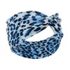 Woration Headband Yoga Leopard Print Cross Wide Elastic Headwear Head Wrap Hairband Twist Turban Knot Headwear Hair Accessories for Women, Girls - Blue