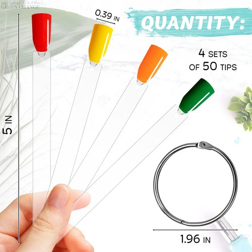 200Pcs Nail Swatch Sticks - Clear Nail Polish Swatch Sticks Acrylic Nail Practice Nail Tips Nail Art Gifts for Women Nail Kit - Practice Nails Sample Stick Clear Acrylic Sticks Nail Art Supplies