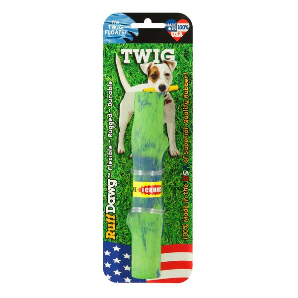 Ruff Dawg Twig Crunch Rubber Dog Toy Assorted Colors