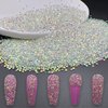 HINABTRU 10000 Pixie Nail Crystals Rhinestones Micro Glass Diamonds Stone-AB Pixie Crystals for Nails Iridescent Shine-Mini 1.3mm Crushed Nail Rhinestones Tiny Sugar Crystal Beads for Nails