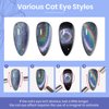 MIZHSE Cat Eye Gel Nail Polish Rainbow Cat Eye Holographic Glitter 9D Cateye Soak Off U V LED Gel Polish for Nail Salon Home DIY Manicure 12ml