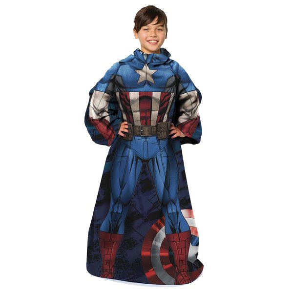 Northwest Comfy Throw Blanket with Sleeves, Youth-48 x 48 in, Captain America
