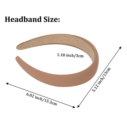 Ondder 4 Pcs Padded Headbands for Women Plain Head Bands for Women’s Hair Soft Thick Womens Headbands Fashion Sponge Headbands for Girls Non Slip Hair Band Puffy Headband Headwear for Womens Girls
