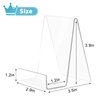 trophable 4 Pack Acrylic Book Stand Clear Book Display Easel Holder for Displaying Tablets,Newspaper, Magazines, Notebooks,Textbooks CDs, etc.(Clear-Small)