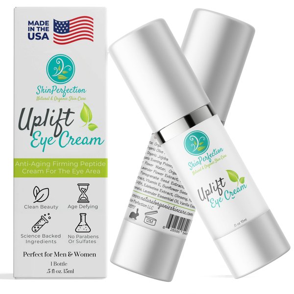 Revitalize Your Eyes: Uplift Anti-Aging Eye Cream for Dark Circles, Wrinkles & Puffiness Peptide Complex Haloxyl Lift Tighten Droopy Lids Argireline Matrixyl Pepha Tight .5 oz