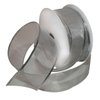 Morex Ribbon Lustrous Wired Metallic Sheer Ribbon, 2-1/2-Inch by 50-Yard Spool, Silver