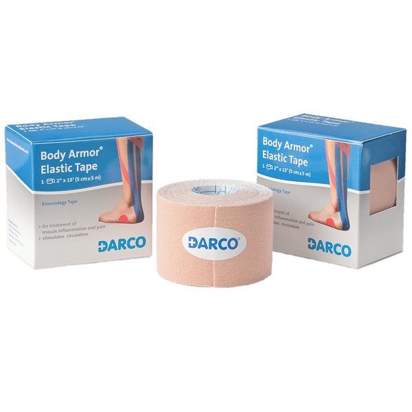 DARCO Kinesiology Elastic Tape 5cm x 5m (2"x16') Professional Sport Therapy -Beige/Tan-