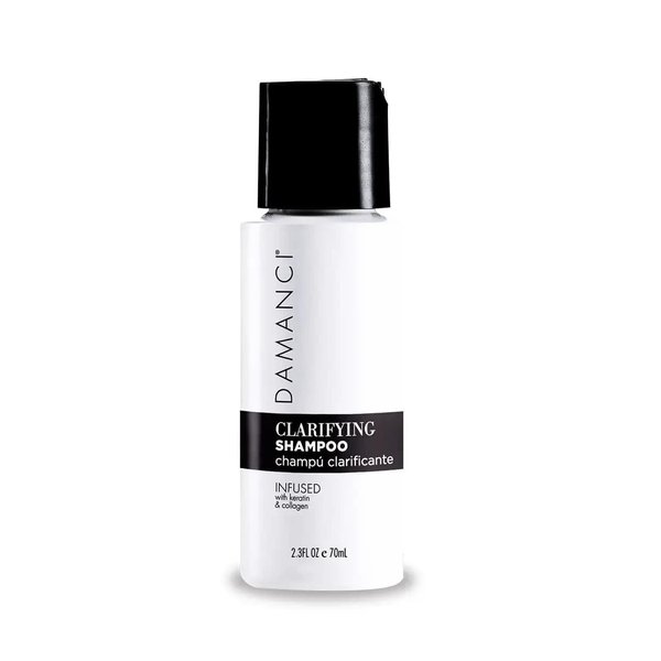 DAMANCI Clarifying Shampoo, Travel Size Deep Cleansing Shampoo to Remove Buildup and Residue, Hair Detox Shampoo with Keratin and Collagen, Oily Hair and pH Balance Shampoo (2.3 oz)
