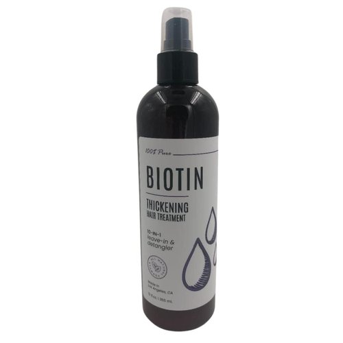 Custom Nature 100% Pure Biotin Thickening Hair Treatment 10-in-1 Leave In & Detangler - 12 fl. oz.