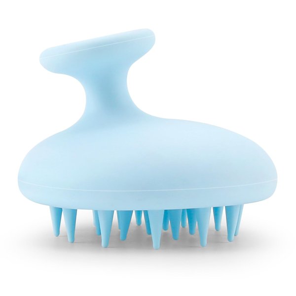 BSSUEENB Scalp Scrubber Scalp Massager Shampoo Brush,Silicone Scalp Brush for Hair Growth & Dandruff Removal,Hair Scrubber for Scalp Exfoliator,Shower Hair Brush (Light Blue)