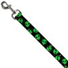 Dog Leash Aliens Head Scattered Galaxy2 Green Black 6 Feet Long 1.0 Inch Wide