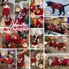 KYEESE Christmas Dog Sweater Reindeer with Leash Hole Dog Sweaters Red Buffalo Check Pet Sweater,L