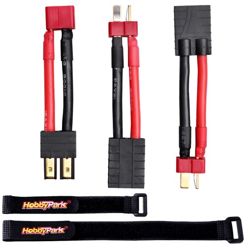 Hobbypark RC Battery/Charger Adapter Connector for Traxxas to Deans T Plug with 12AWG Gauge Wire