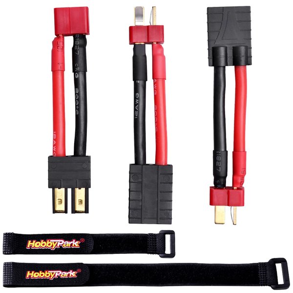 Hobbypark RC Battery/Charger Adapter Connector for Traxxas to Deans T Plug with 12AWG Gauge Wire