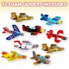 ArtCreativity Foam Airplanes For Kids - Bulk Set of 72 - Lightweight Planes with Various Designs - Individually Packed Foam Glider Airplanes - Fun Airplane Party Favors, for Boys and Girls
