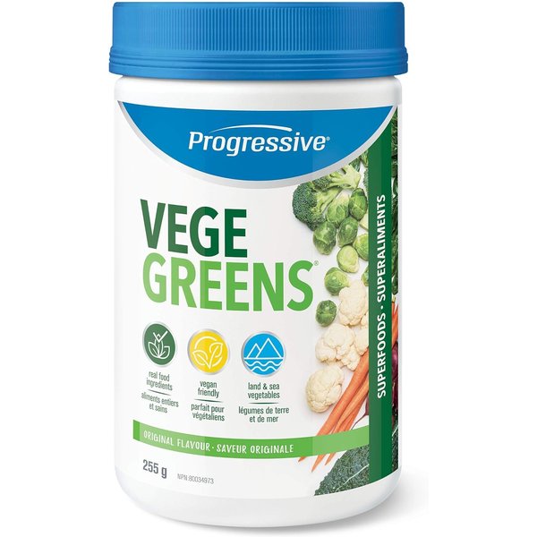 Progressive VegeGreens, Vegan Greens Supplement Powder - Original Flavour, 255 g | Made from Herbs, Plants and Vegetables