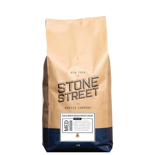 Stone Street Decaf Coffee, Ground, Swiss Water Process Naturally Decaffeinated Coffee, Medium Roast, 2 LB