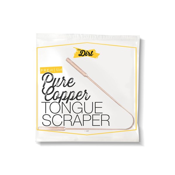 The Dirt Tongue Scraper - Tongue Cleaner for Oral Care & Fresh Breath - Pure Copper (Straight)