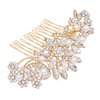 Ammei Headpiece Rose Gold Wedding Hair Comb With Pearls and Crystals Wedding Hair Accessories Bridal Headpiece Or For Parties (Gold)