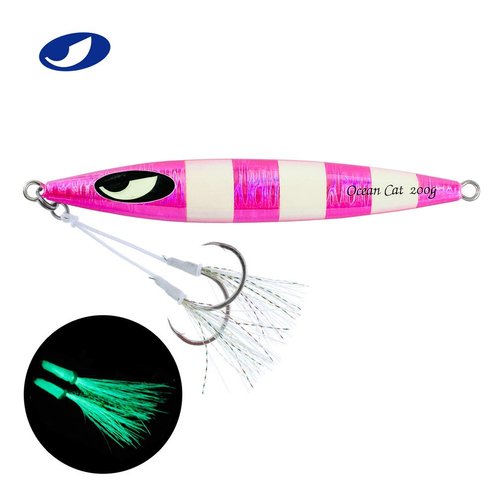 Deep Water Fast/Slow Glow Metal Lead Jig Jigging Fishing Lures Baits Tackle 60g/80g/150g/200g/250g 240lb (Pink, 200g)