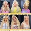 SKVWTIM 613 Lace Front Wig Human Hair Body Wave Blonde 13x4 HD Transparent Lace Front Wigs Pre Plucked with Baby Hair 180% Density 24 Inch 613 Blonde Human Hair Wigs for Women Natural Hairline